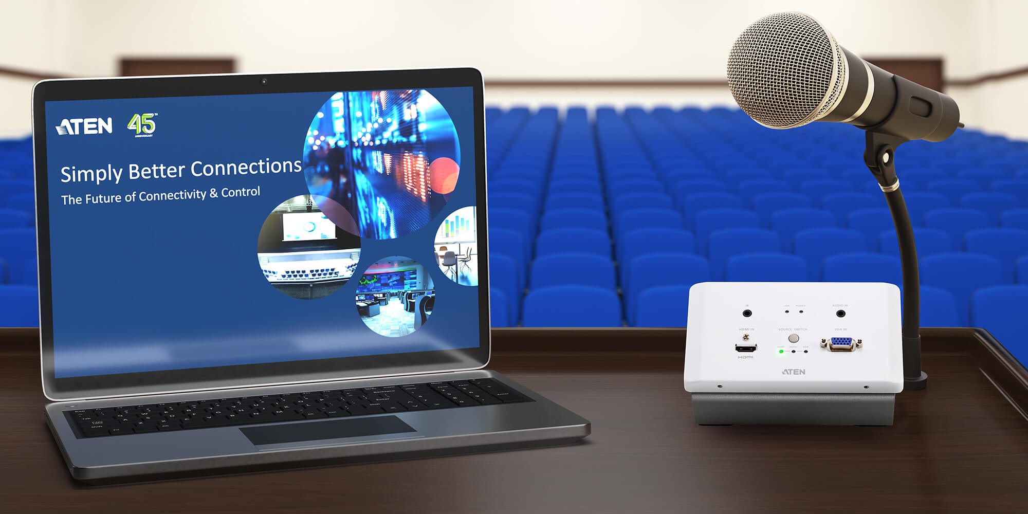 ATEN Zestaw stołowy/naścienny (EU, 2-Gang)