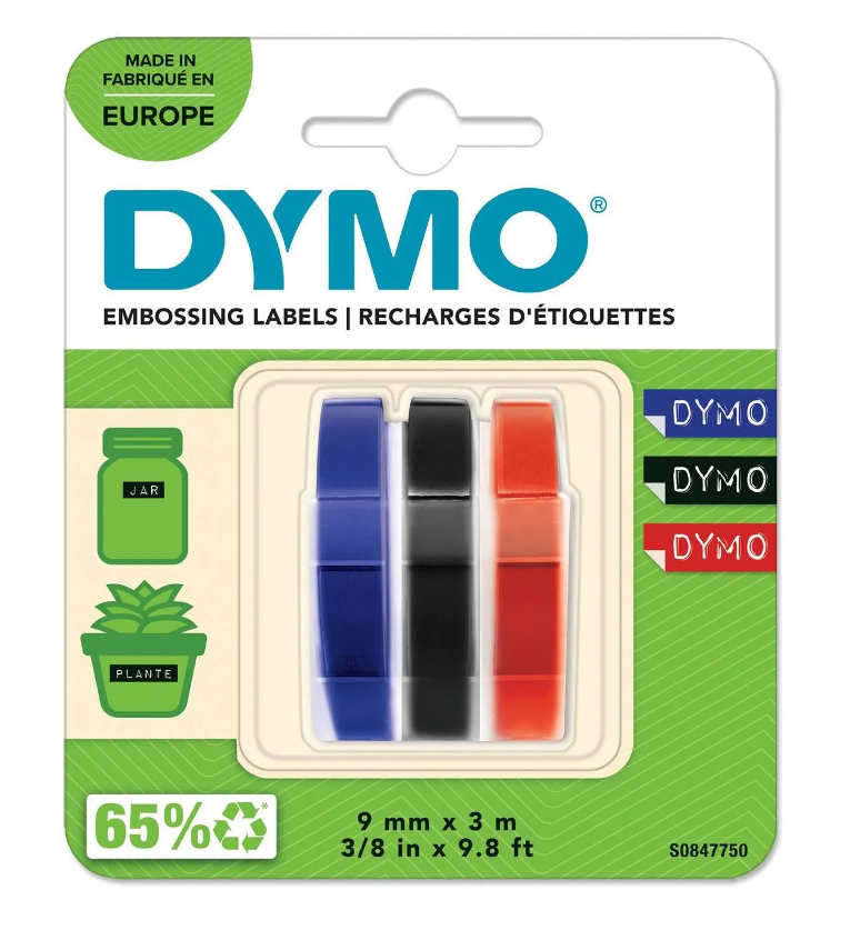 DYMO Taśma 9mm x 3m do wytłaczarki 3D mix 3 rolki