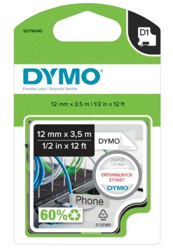 D1 Taśma nylonowa 12mm x 3,5m czarny / biała