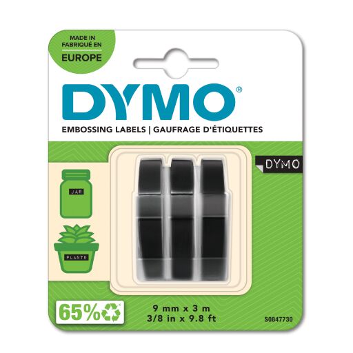DYMO Taśma 9mm x 3m do wytłaczarki 3D czarna 3 rolki