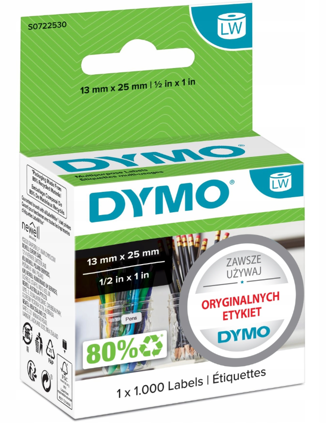 DYMO Etykieta  13 x 25mm biała