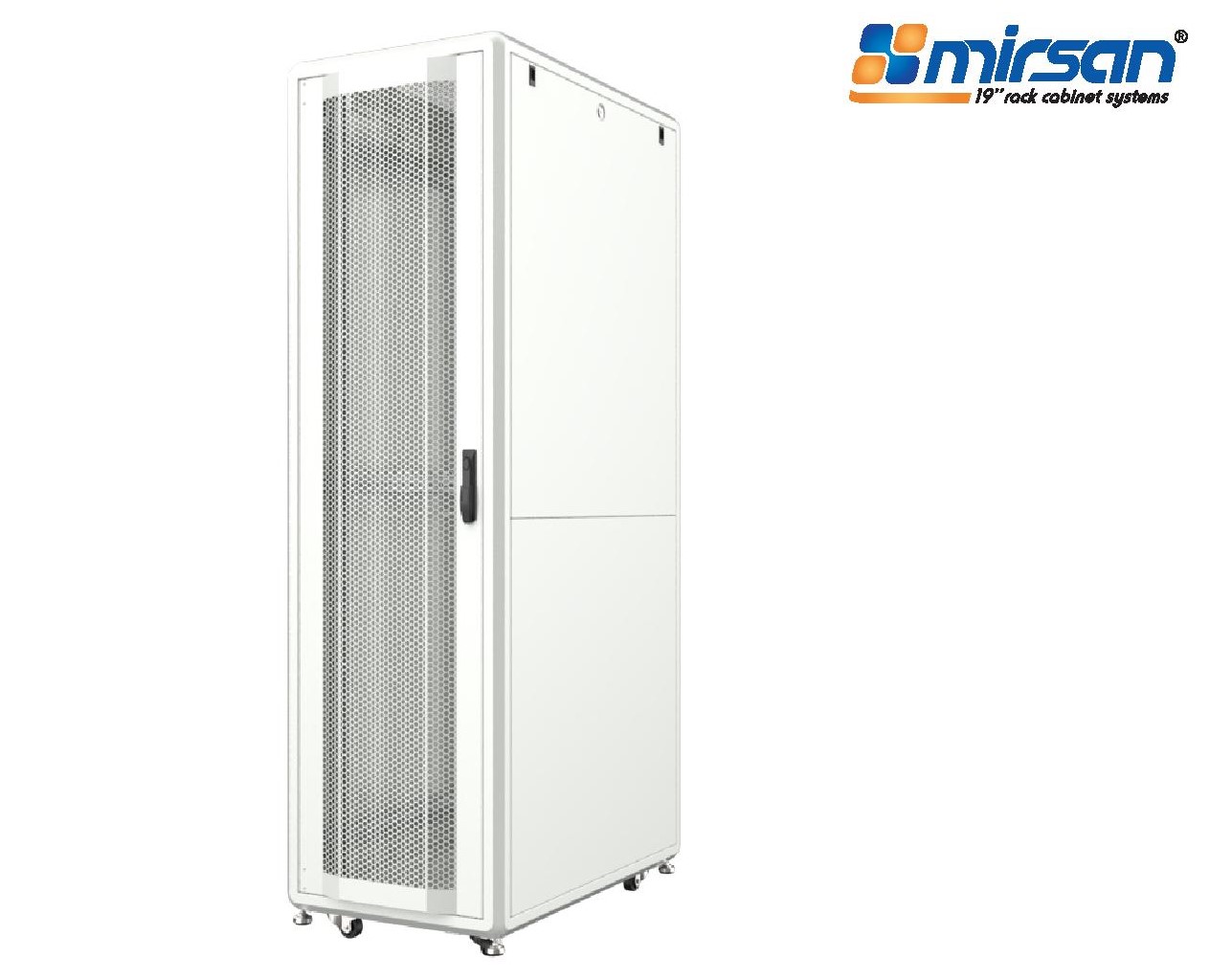 MIRSAN Szafa serwerowa GTS 19” 42U 600/1000mm (przód jednoskrzydłowe drzwi perforowane 63%; tył dwuskrzydłowe drzwi perforowane 63%) szara