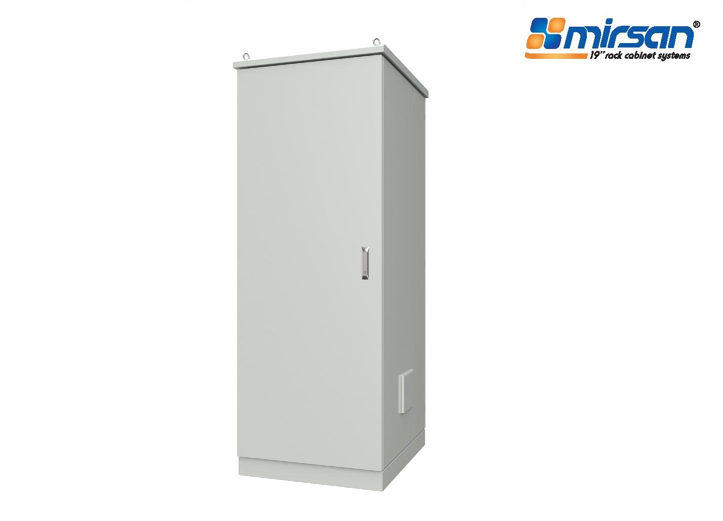MIRSAN Szafa stojąca IP55 19” 22U 600/600mm (przód jednoskrzydłowe drzwi pełne; tył jednoskrzydłowe drzwi pełne) szara