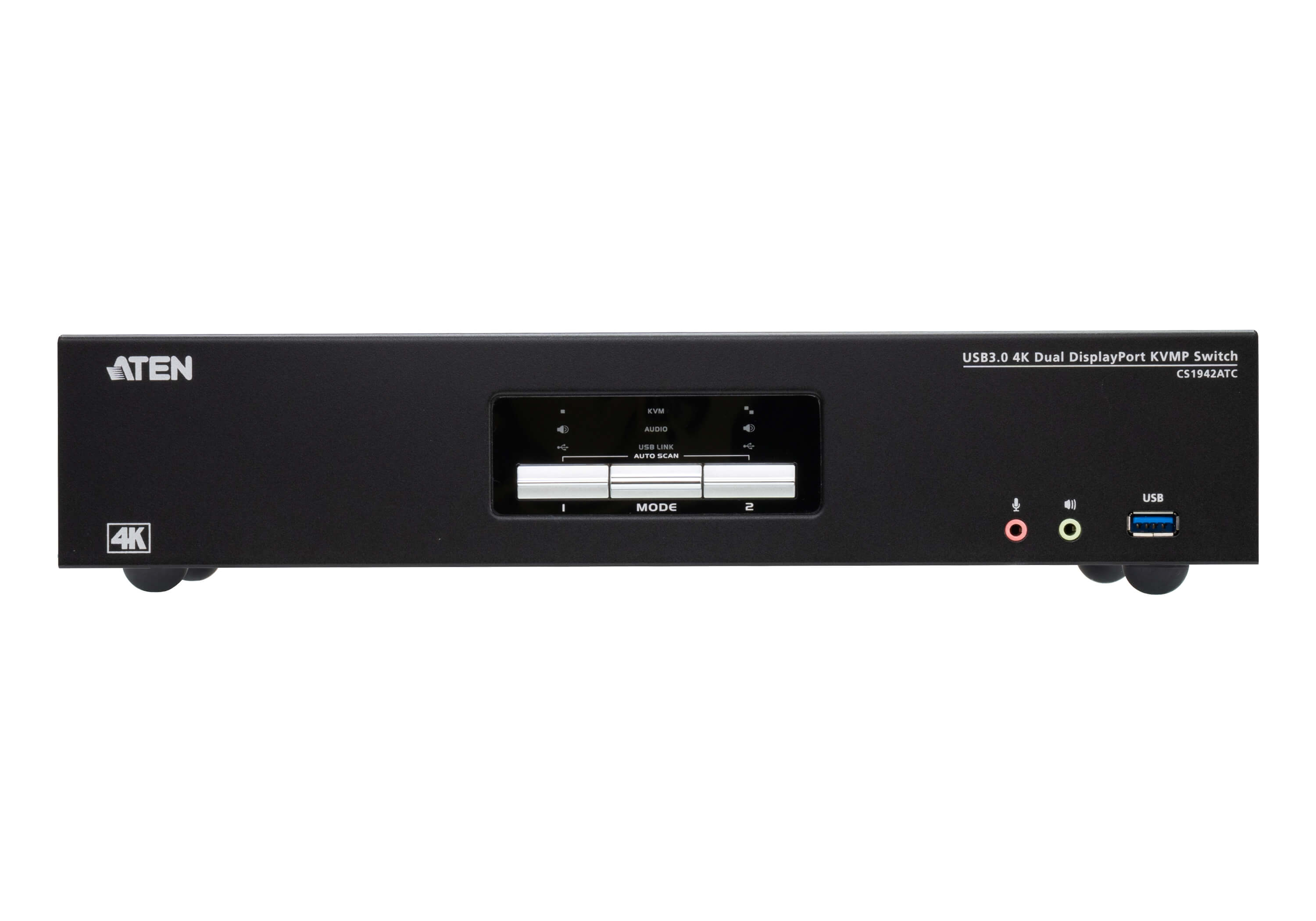 Aten Biurkowy przełącznik KVMP  DisplayPort Dual Display z 2 portami USB 3.0 i rozdzielczością 4K dla ATC kontroli ruchu lotniczego