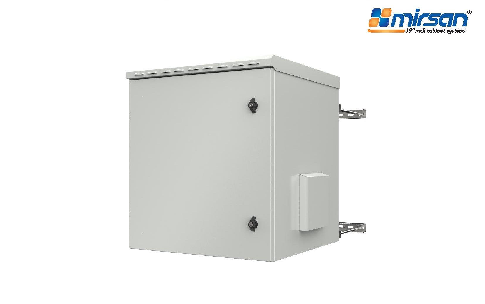 MIRSAN Szafa wisząca IP54 19” 16U 600/600mm (jednoskrzydłowe drzwi przeszklone) szara