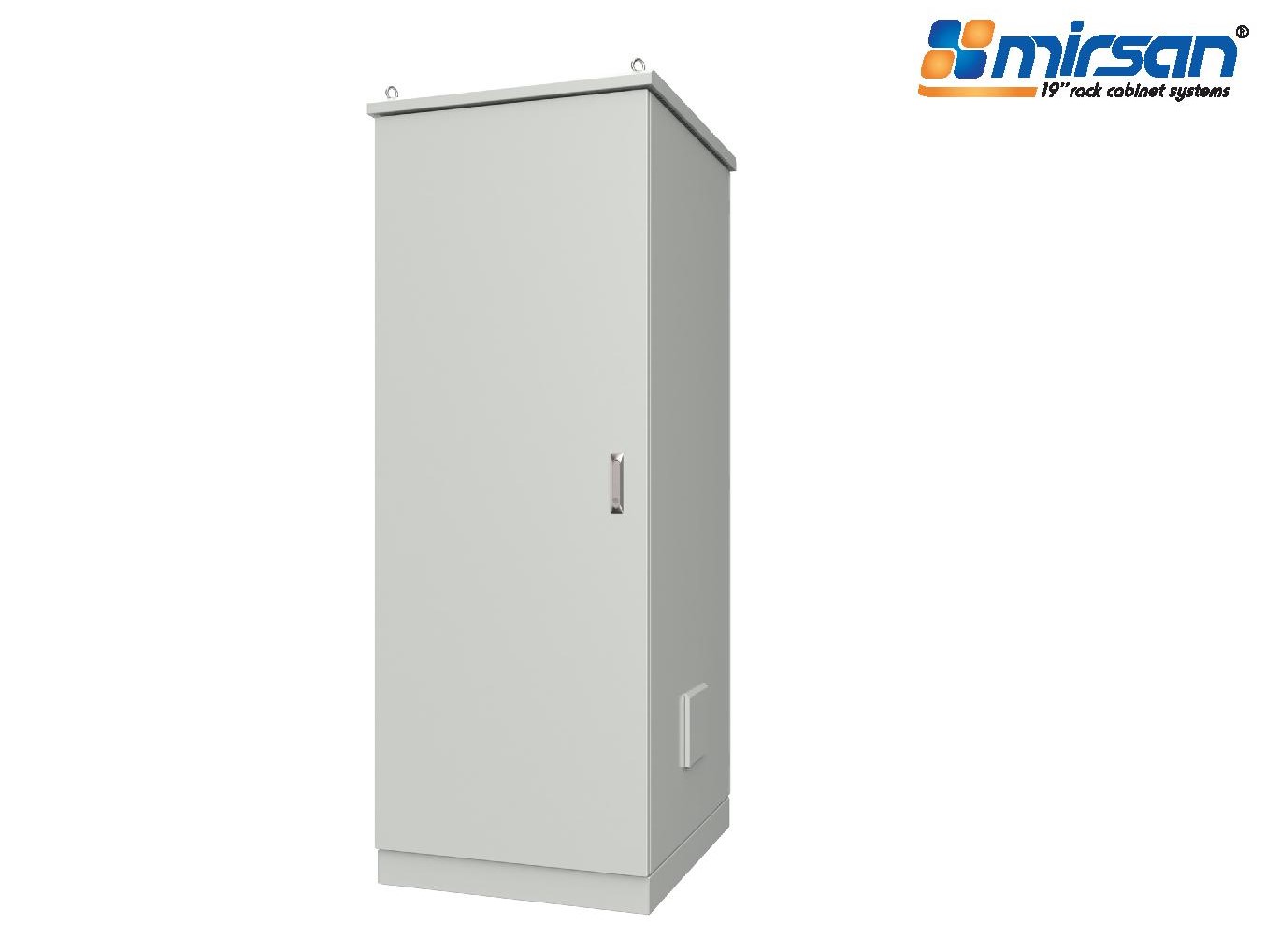 MIRSAN Szafa stojąca IP55 19” 27U 600/600mm (przód jednoskrzydłowe drzwi pełne; tył jednoskrzydłowe drzwi pełne) szara
