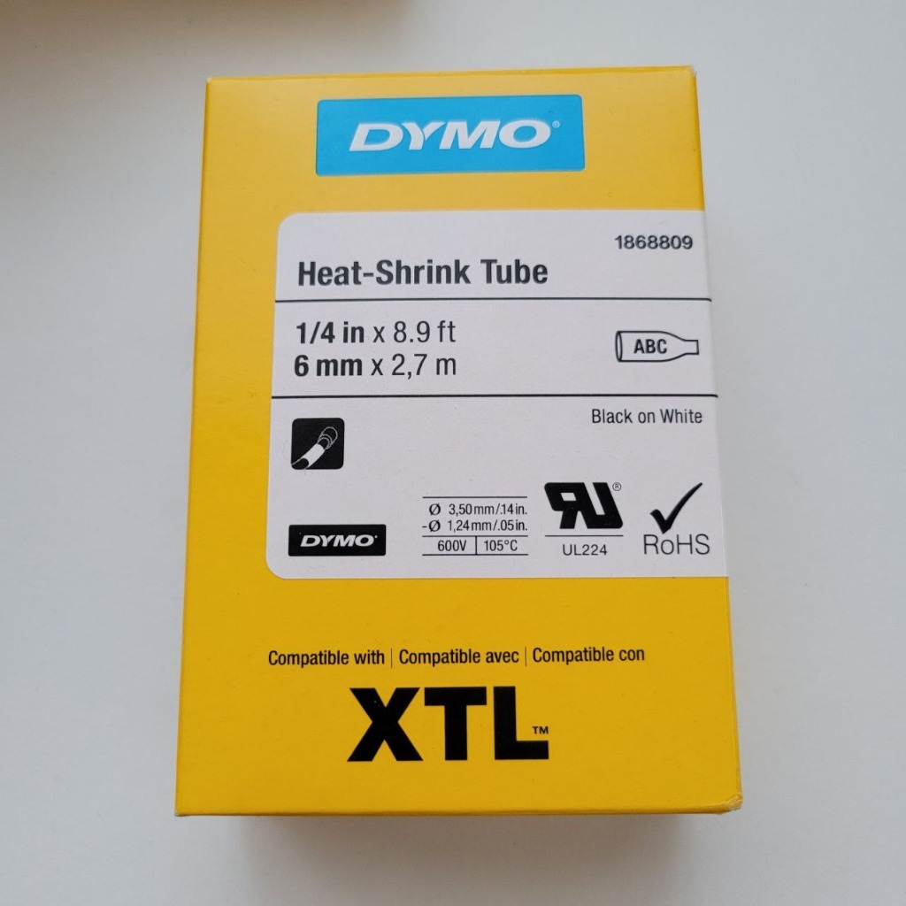 XTL Koszulka termokurczliwa ciągła DYMO 6mm x 2,7m biała