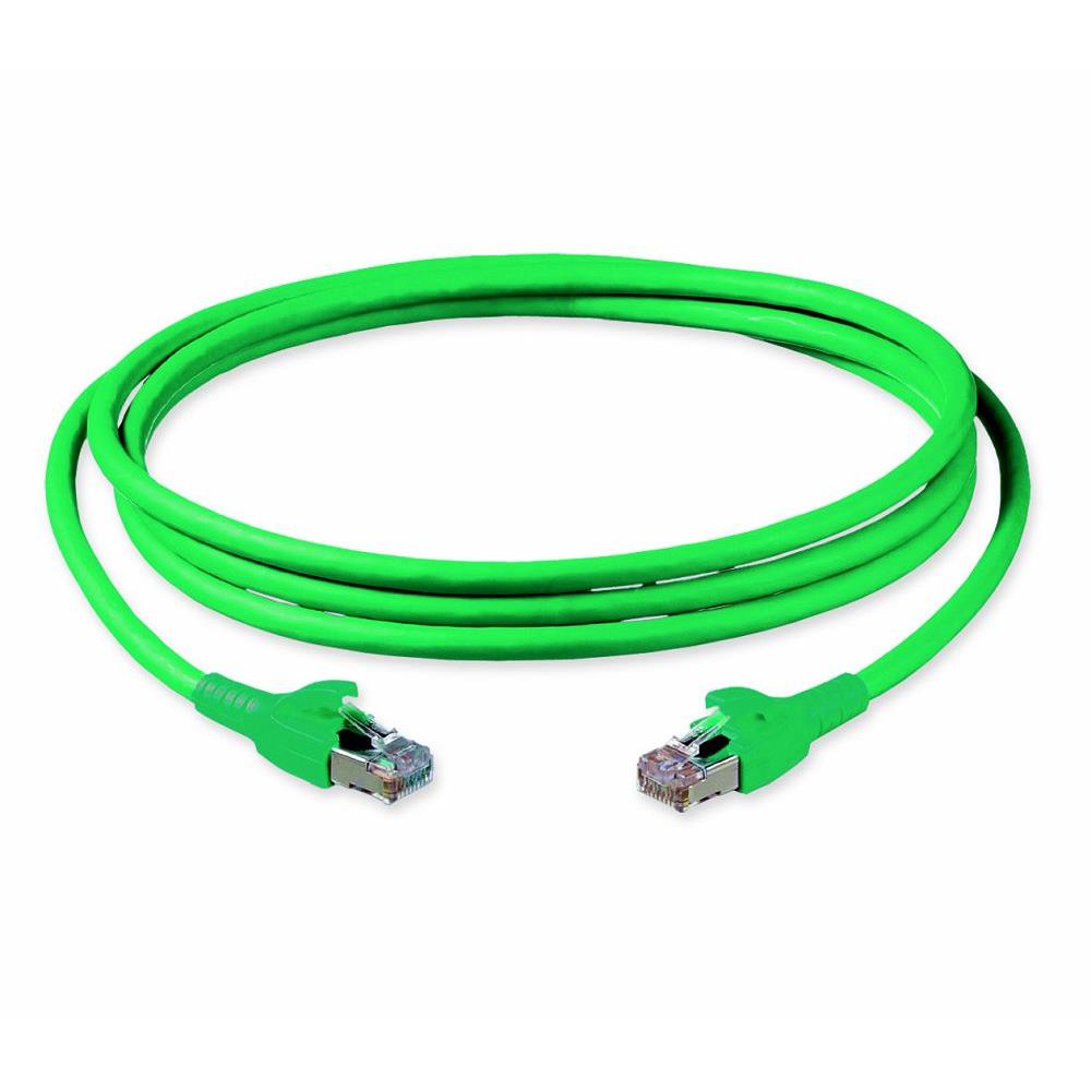 Corning patchcord S/FTP kat.6A, 2xRJ45,3m zielony