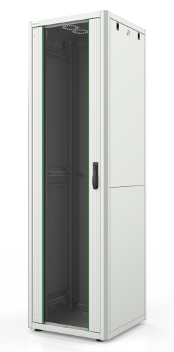 MIRSAN Szafa teleinformatyczna GTN 19” 24U 600/800mm (przód jednoskrzydłowe drzwi szklane; tył jednoskrzydłowe drzwi metalowe) szara