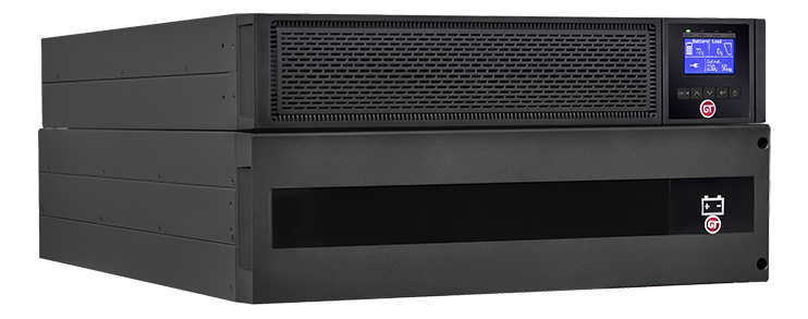 GT UPS S 11 Rack 19” 2U/Tower; 6kVA/6kW; On-Line; 2xIEC C13; SC12A; bez autonomii + szafka bat 209 (5U)