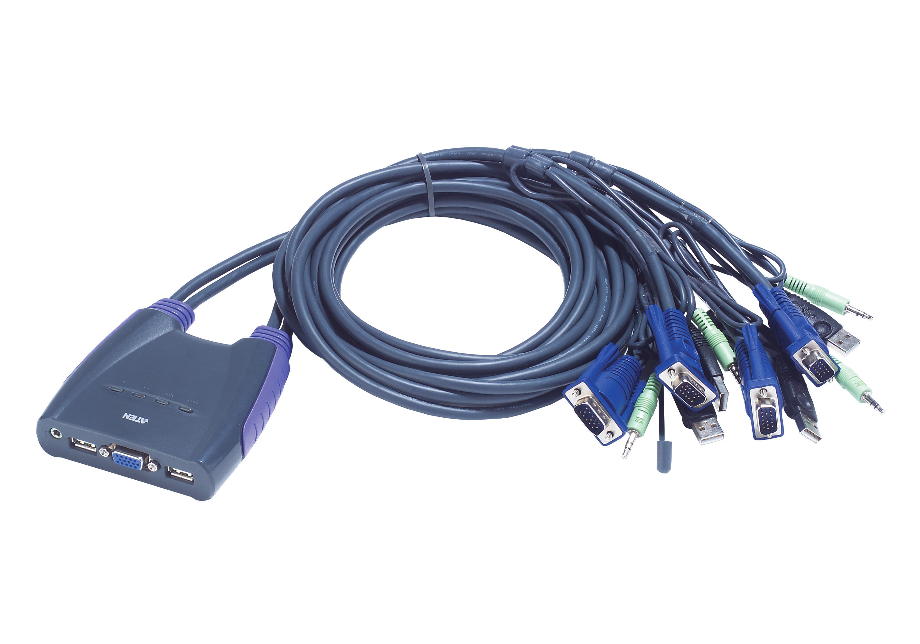 Aten Kabelkowy przełącznik KVM 4 port USB VGA Audio 0,9m 1,2m