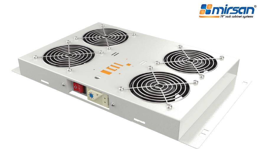 MIRSAN Wentylator z termostatem analogowym ( 6x wentylator ) czarny ( seria GTN/GTV/GTS )