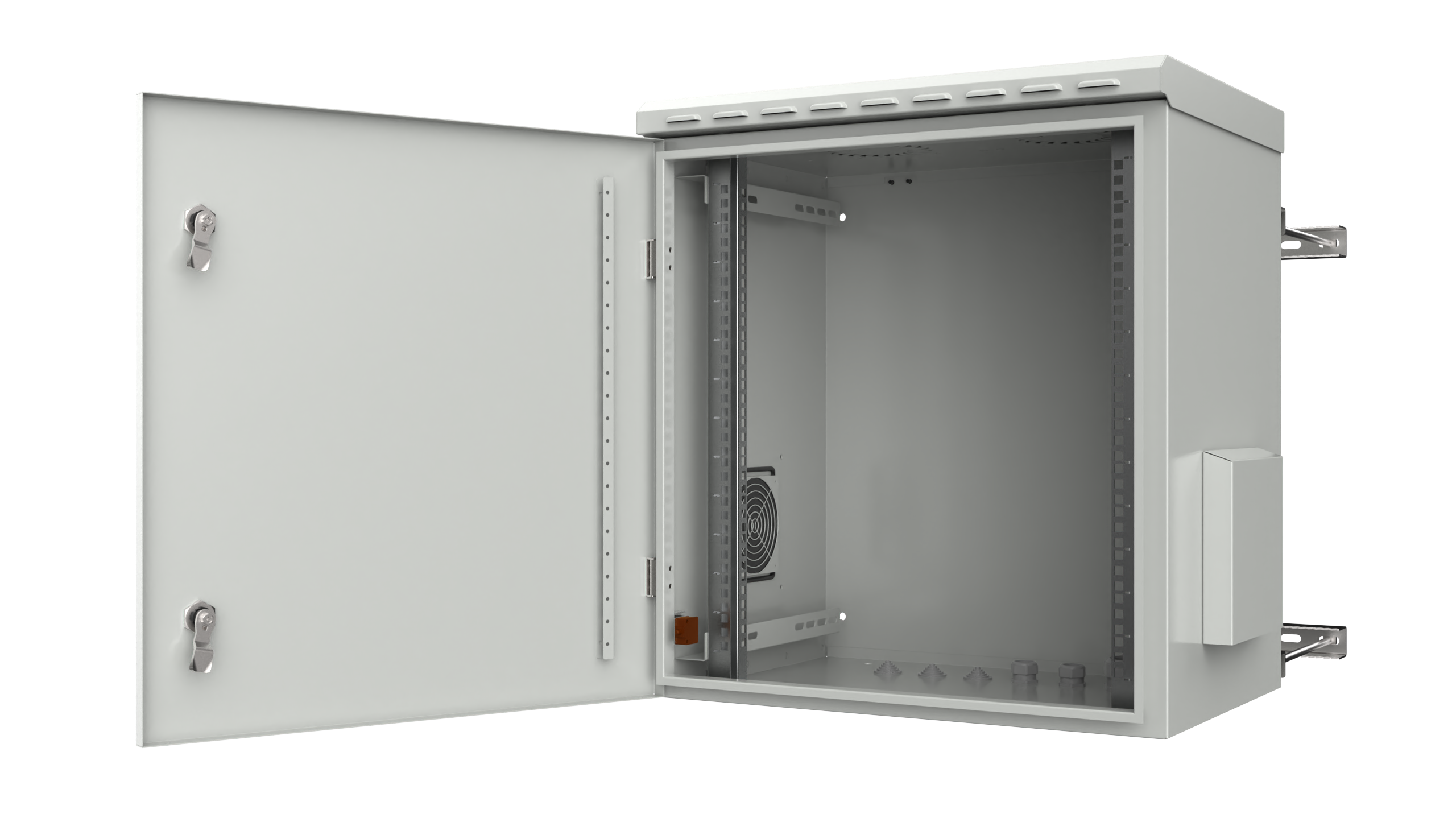 MIRSAN Szafa wisząca IP55 19” 18U 600/600mm (jednoskrzydłowe drzwi pełne) szara