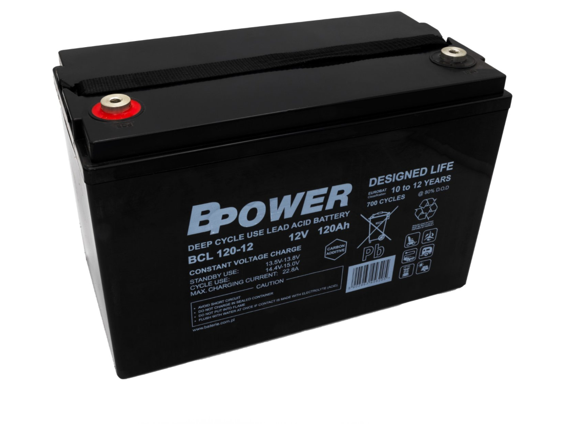 BPower Akumulator 12V BCL 120Ah żywotność: 10-12 lat