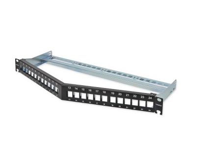 Corning (3M) Panel Classic modułowy kątowy 1U 19" 24xkeystone, czarny