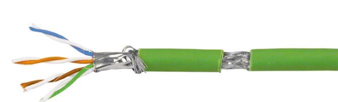 Telegärtner Kabel S/FTP Kat.7 linka 4x2xAWG26/7 PUR 305m zielony