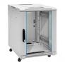 TOTEN Szafa teleinformatyczna rack 19” G7 15U 600/1000mm; szara (drzwi przód jednoskrzydłowe przeszklone, tył jednoskrzydłowe metalowe pełne)