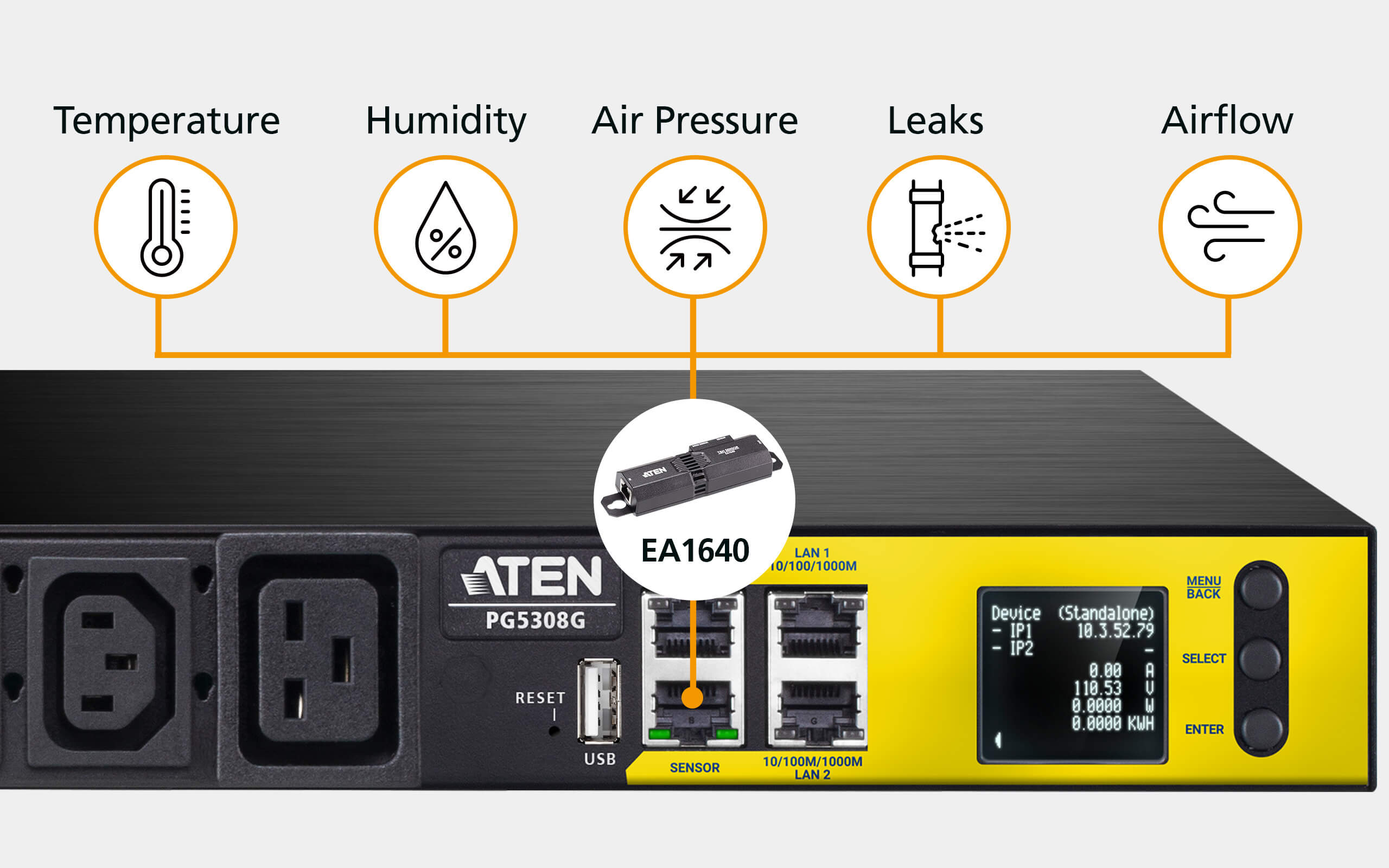 ATEN Listwa PDU 19" 1U 230V 32A 8 portów z pomiarem listwy
