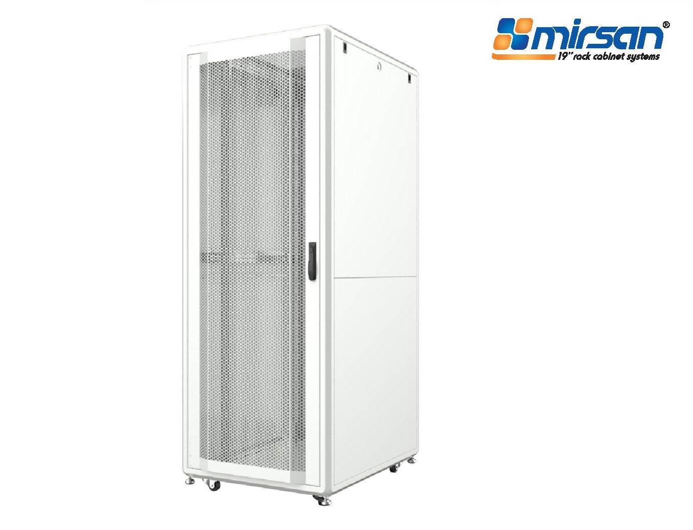 MIRSAN Szafa serwerowa GTS 19” 42U 800/1000mm (przód jednoskrzydłowe drzwi perforowane 63%; tył dwuskrzydłowe drzwi perforowane 63%) szara