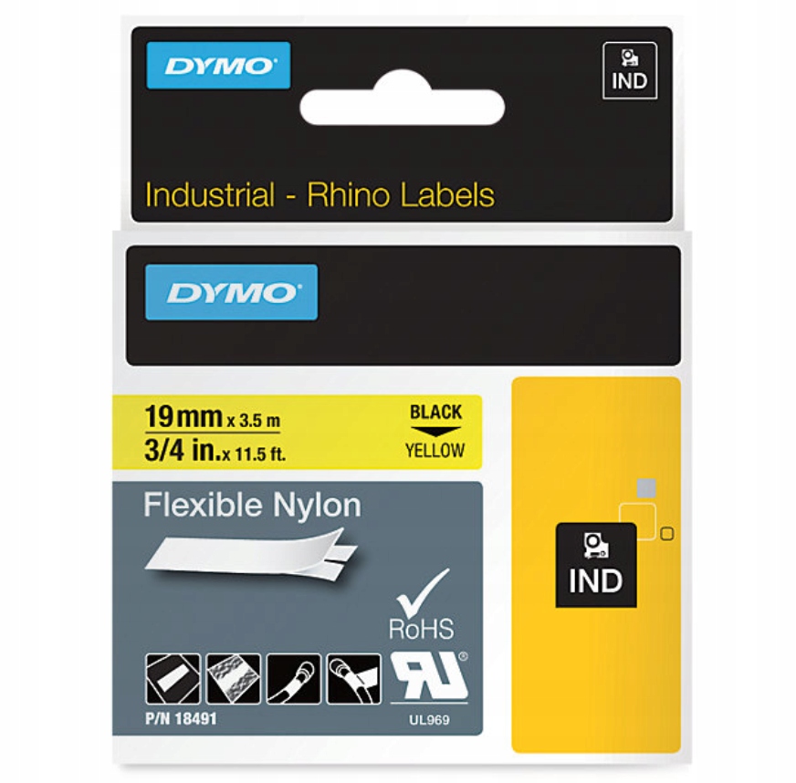 RHINO Taśma nylonowa 19mm x 3,5m czarny / żółta