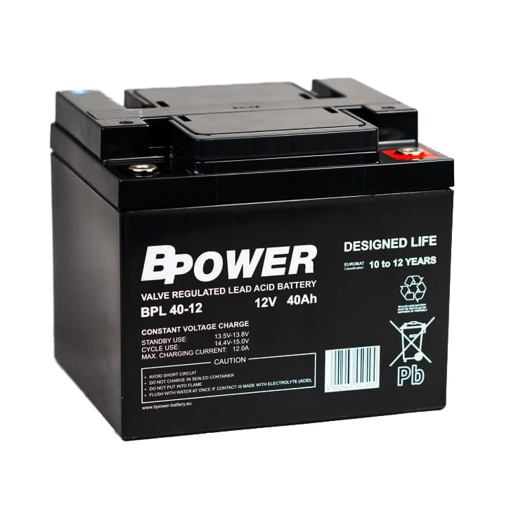 BPower Akumulator 12V BPL 40Ah żywotność: 10-12 lat, 5 lat gwarancji