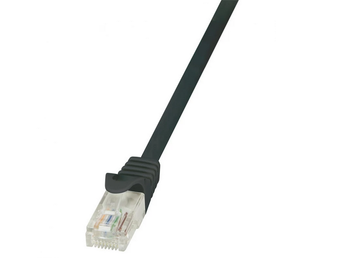 LogiLink Patchcord U/UTP czarny kat.5e PVC  0,25m.
