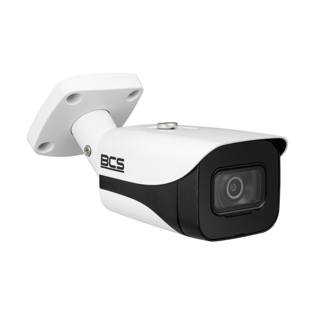 BCS Kamera tubowa IP Przetwornik 1/2.7” 5 Mpx progressive scan CMOS, Starlight, Wbudowany obiektyw 2.8mm, IR LED – zasięg do 50 m, Detekcja Twarzy, Ai