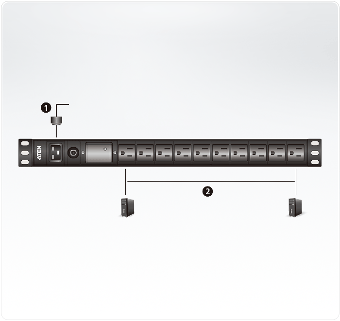 Aten listwa PDU 10A 19" 1U Baisic 10 x C13 z ochroną przeciwprzepięciową