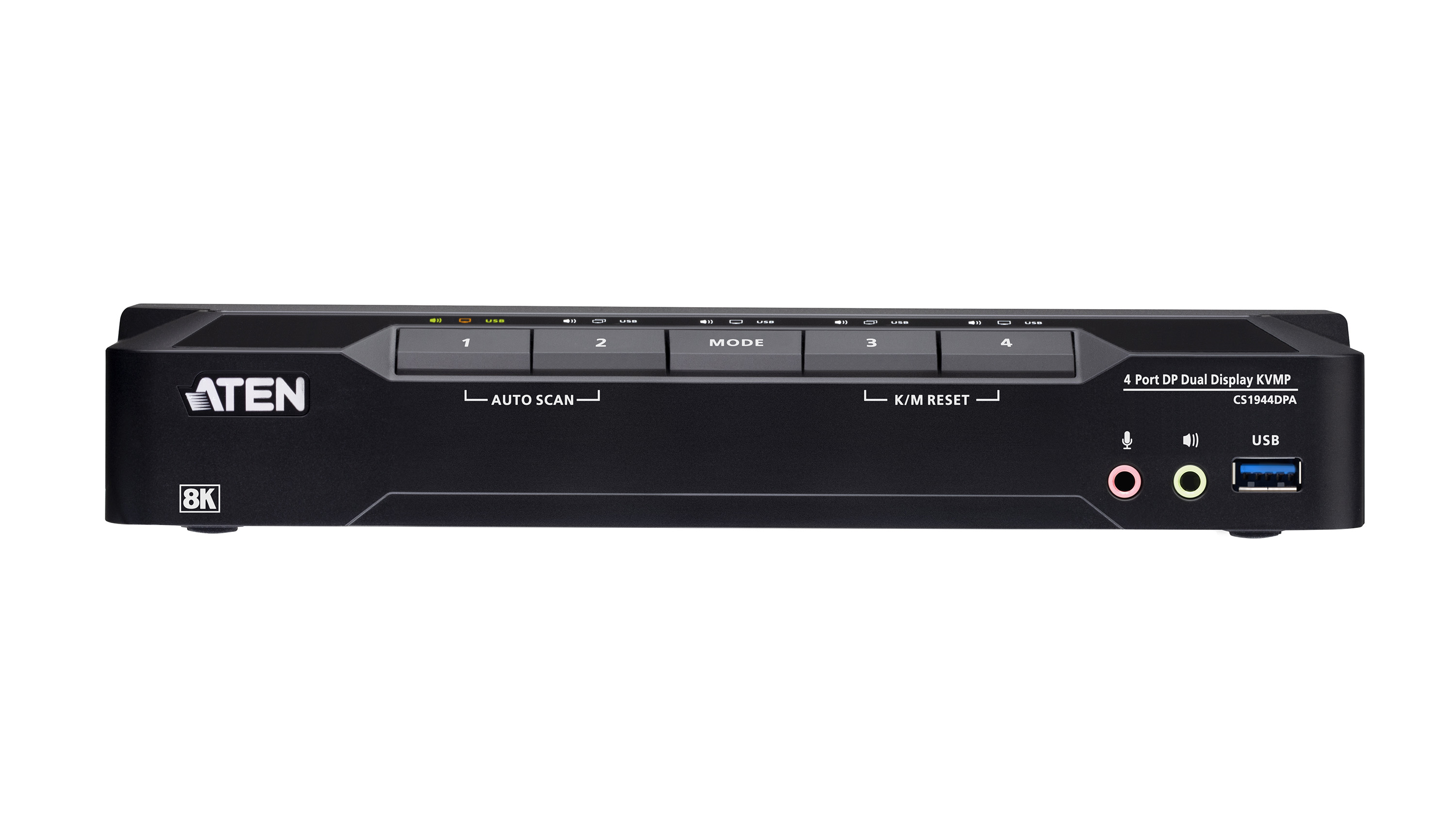 Aten Biurkowy przełącznik KVMP DisplayPort Dual-Display z 4 portami USB 3.0 8K 60Hz, 4K 120Hz