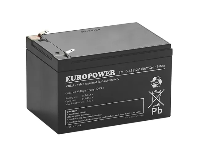 EUROPOWER Akumulator 12V EV 15Ah żywotność: 6-9 lat (o zwiększonej pojemności)
