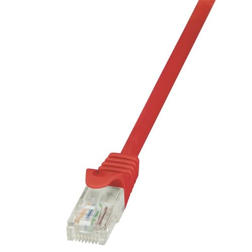 LogiLink Patchcord U/UTP czerwony kat.6 PVC  0,25m.
