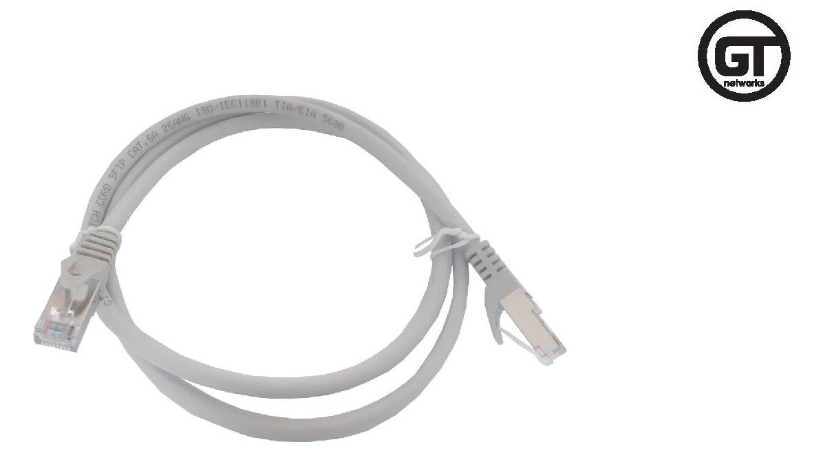 GT Networks Kabel krosowy (Patch cord) kat.6A S/FTP 0,25m LSZH szary