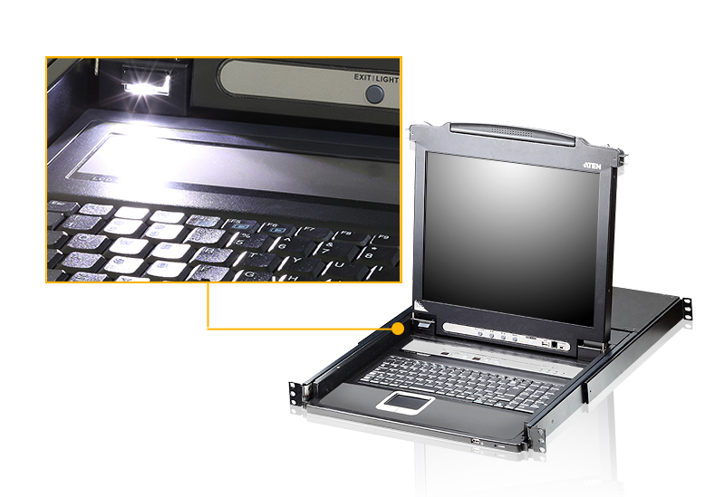 Aten Przełącznik KVM LCD 17,3" 1920 x 1080 16 port PS/2 USB VGA stackowalny