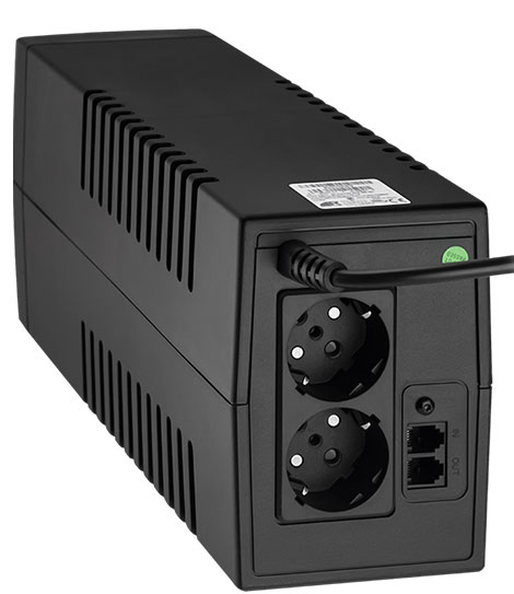 GT UPS POWERbox Tower; 650VA/360W; Line-Interactive; 2xSCHUKO; 1x7Ah; LCD