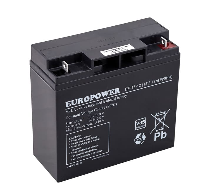 EUROPOWER Akumulator 12V EP 17Ah żywotność: 6-9 lat