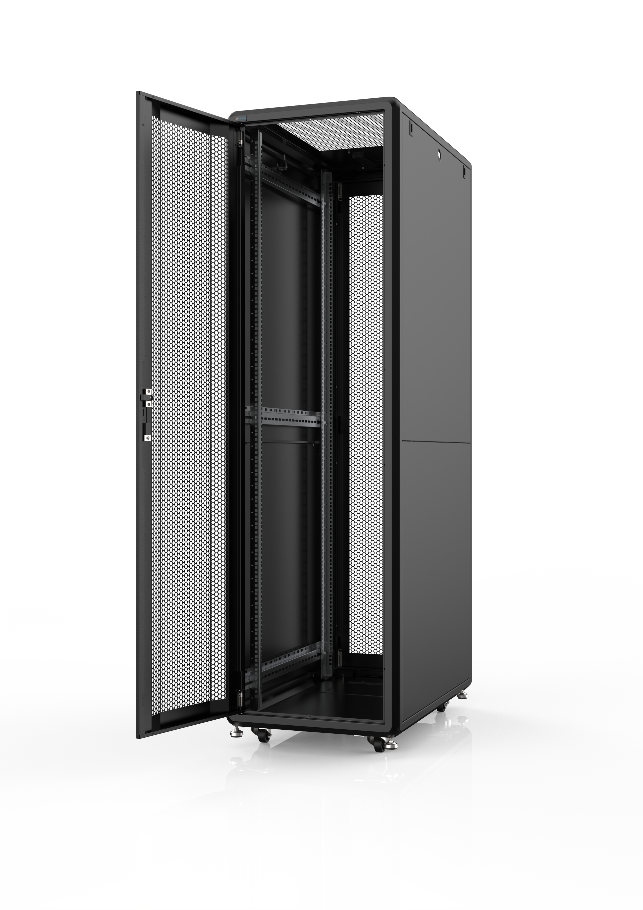 MIRSAN Szafa serwerowa GTS 19” 47U 610/1200mm (przód jednoskrzydłowe drzwi perforowane 63%; tył dwuskrzydłowe drzwi perforowane 63%) czarna