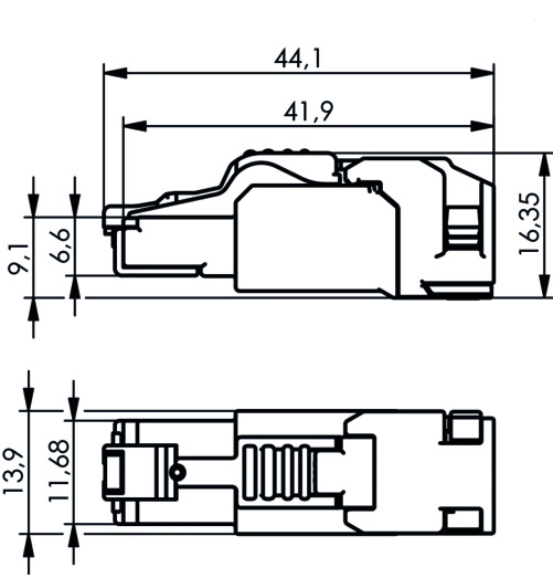 Telegärtner Wtyk ekranowany STX RJ45 Kat.6A T568B na drut/linke AWG24/1-AWG22/1,AWG27/7- AWG22/7 SLIM