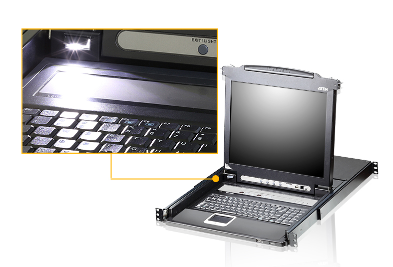 Aten Przełącznik KVM LCD 17"  8 port PS/2 USB VGA stackowalny