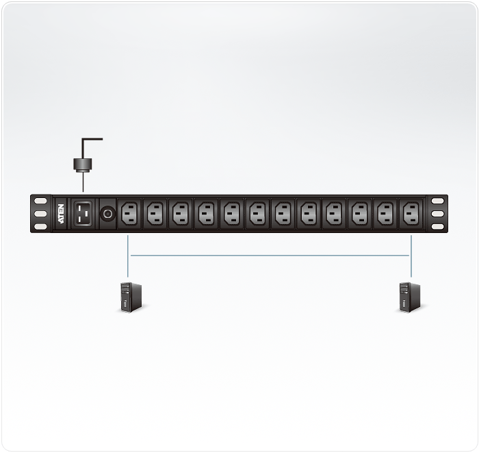 Aten listwa PDU 10A 19" 1U Baisic 12 x C13 z bezpiecznikiem