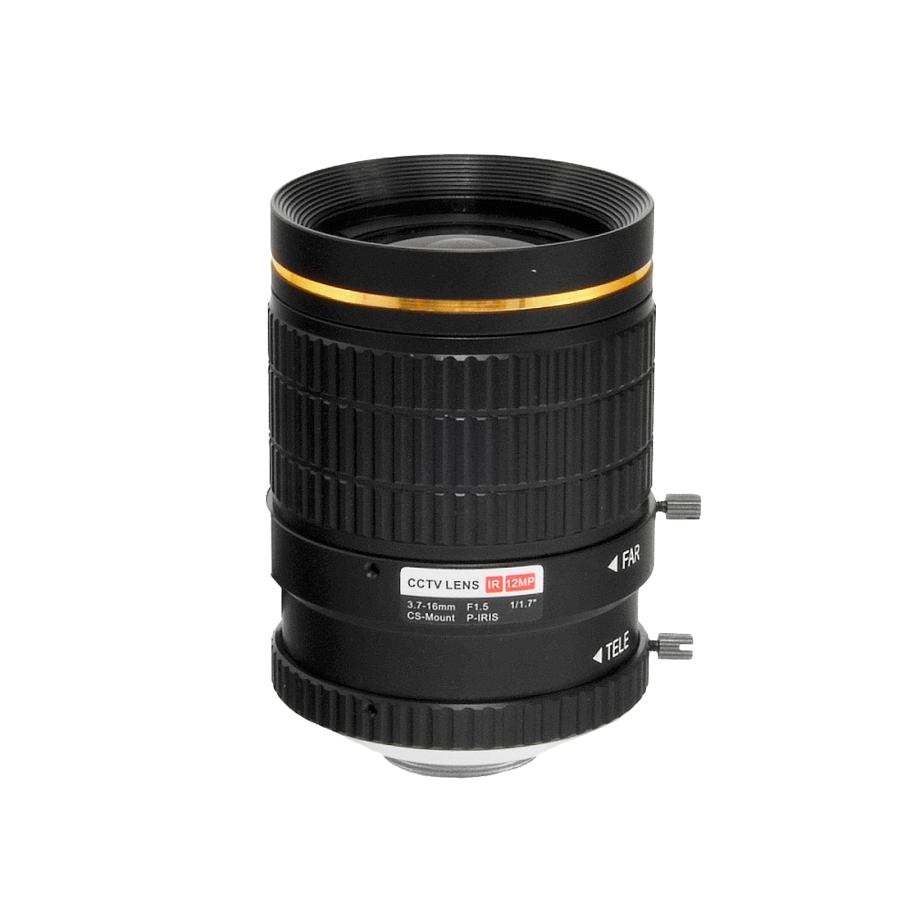 BCS Szklany obiektyw do systemów megapikselowych o rozdzielczości do 12 Mpx ogniskowa 3.7-16 mm, DC Auto Iris, 1/1.7”, F1.5, kąty widzenia (poziomo * pionowo