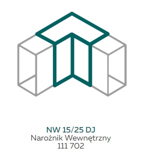 AKS Zielonka Narożnik wewnętrzny NW 15/25 biały