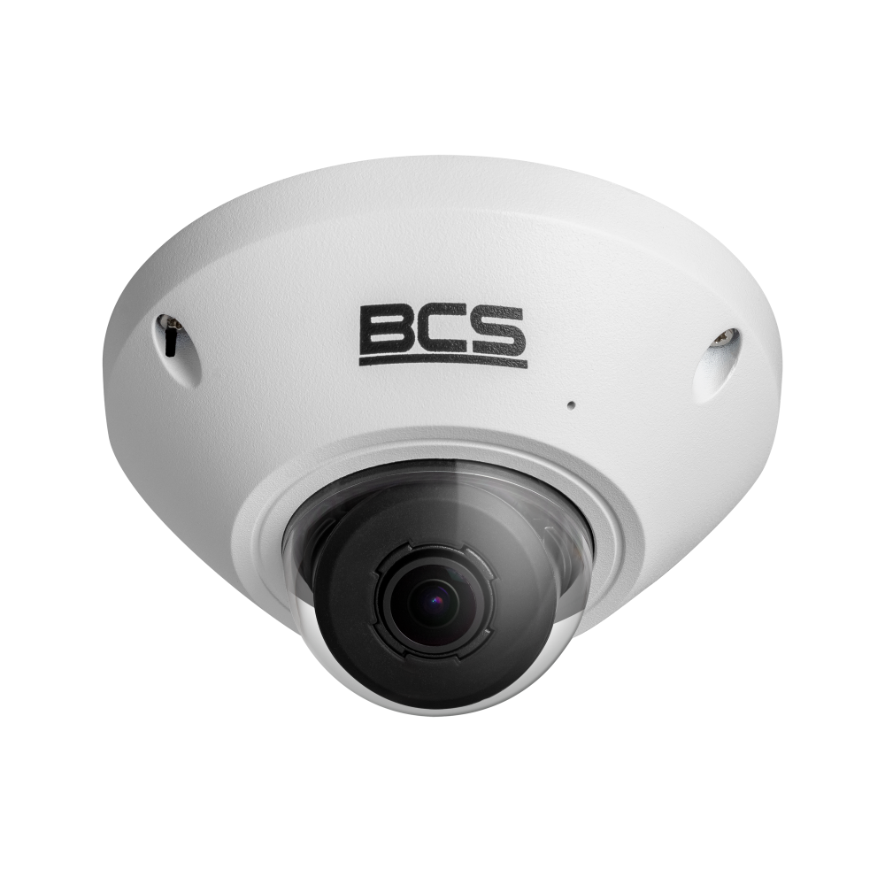 BCS Kamera FISHEYE  Przetwornik 1/2.7” 5 Mpx progressive scan CMOS, Wbudowany obiektyw szerokokątny 1.4 mm (H:180°, V:180°) / F2.0, Wbudowane wejście kart Micro SD max 256GB, Obudowa IK10, IP67