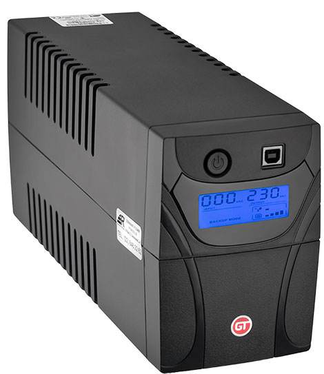 GT UPS POWERbox Tower; 650VA/360W; Line-Interactive; 2xSCHUKO; 1x7Ah; LCD