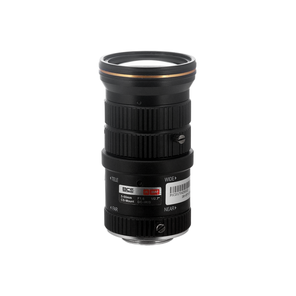 BCS LINE, obiektyw do systemów megapikselowych o rozdzielczości do 6MP, ogniskowa 5-50 mm, DC Auto Iris, 1/2.7”, F1.6