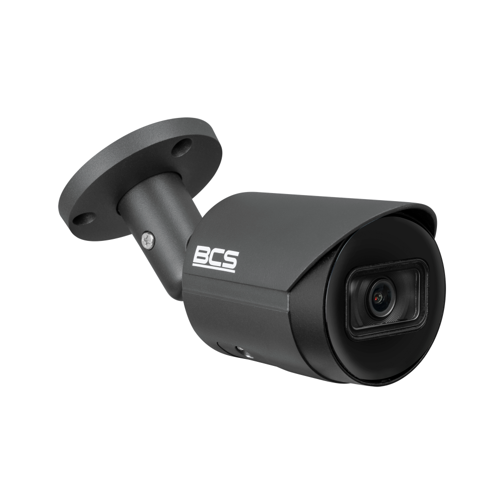 BCS Kamera IP tubowa 5Mpx obiektywem 2.8mm, WDR(120dB), promiennik podczerwieni 30m, funkcje inteligentne grafitowa