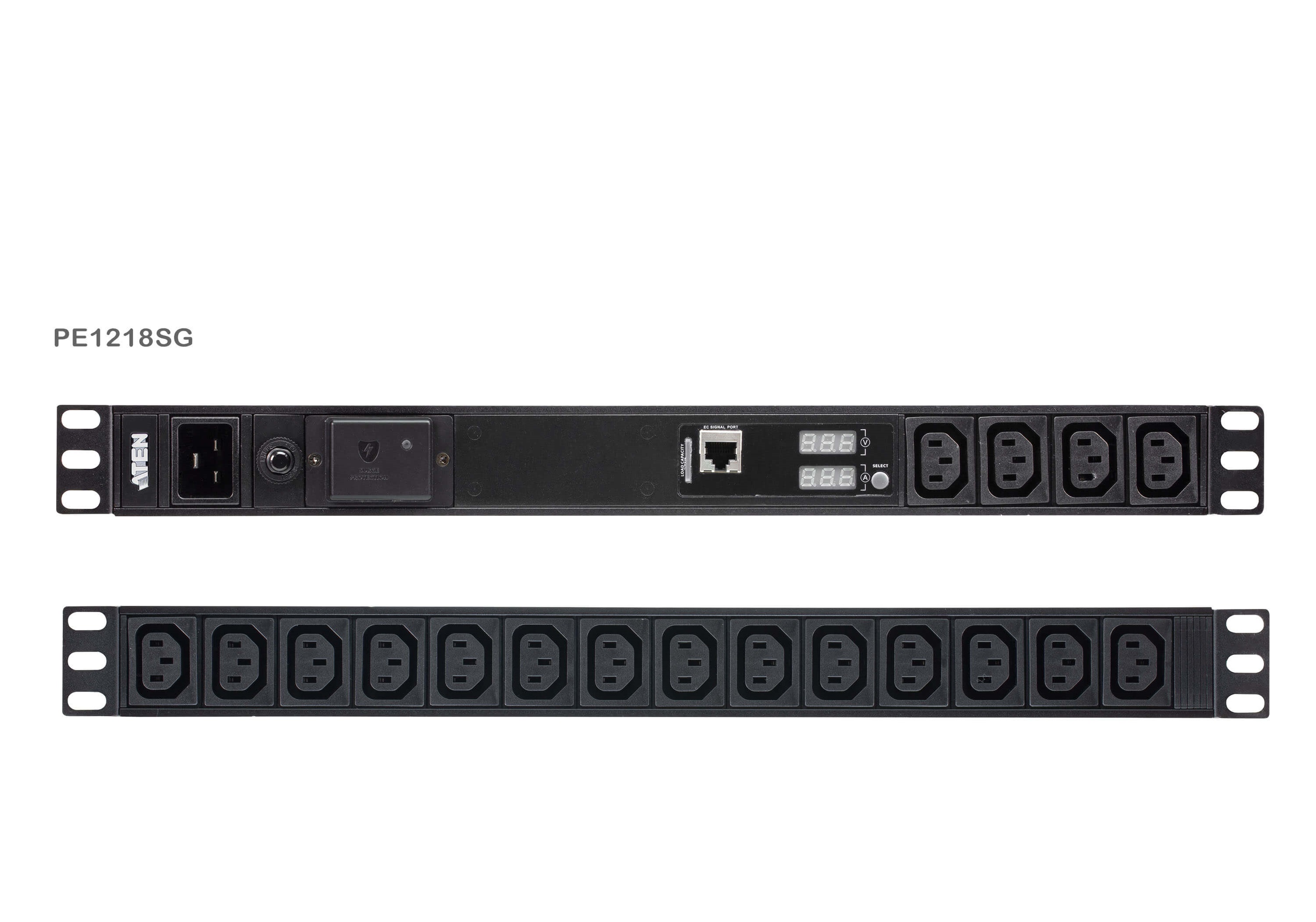 Aten Listwa PDU 18 port 16A Podstawowe PDU 1U z pomiarem i ochroną przeciwprzepięciową