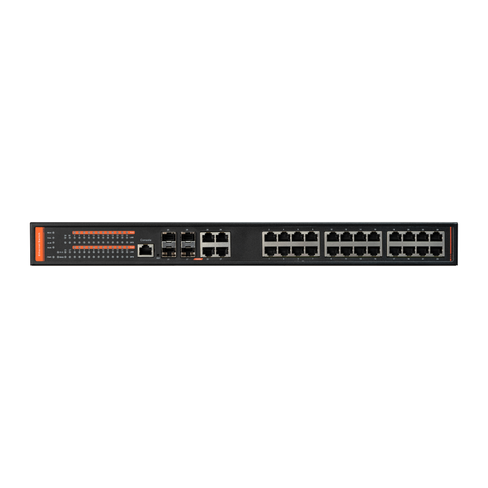 BCS Line Switch zarządzalny 24xPoE Gigabit 4 porty Uplink RJ/SFP Gigabit