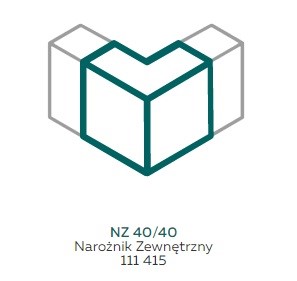 AKS Zielonka Narożnik zewnętrzny NZ 40/40 biały