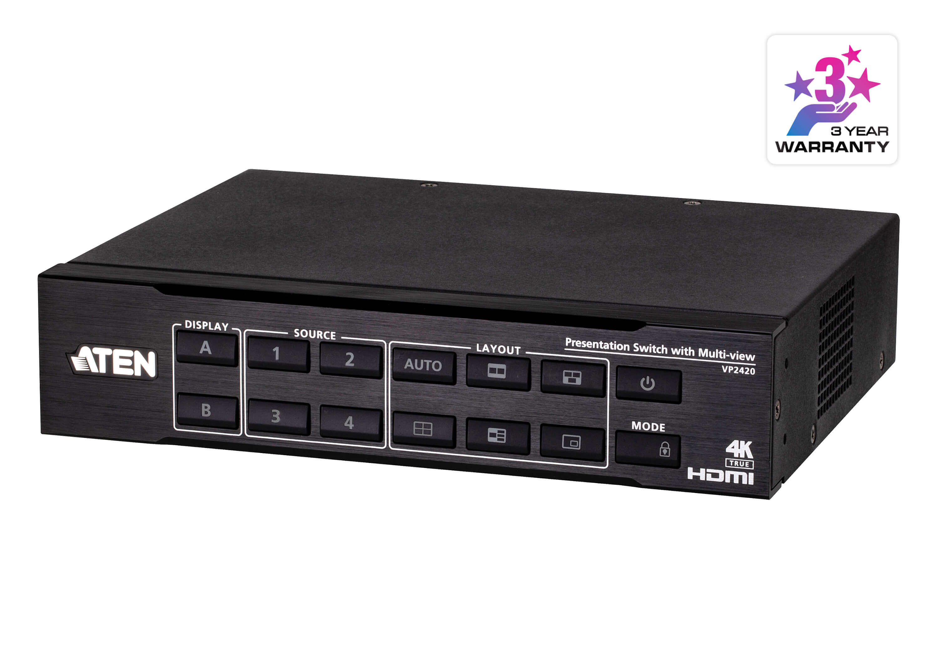 Aten  HDMI Przełącznik Prezentacyjny z Multi View 4 x 2 True 4K
