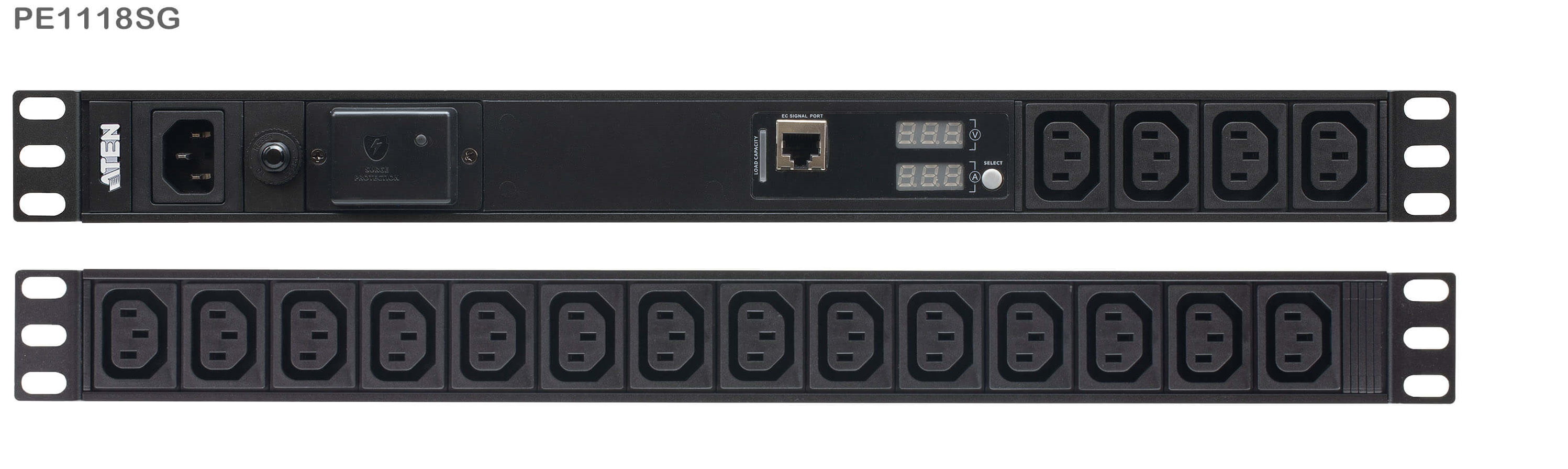 Aten Listwa PDU 18 port 10A Podstawowe PDU 1U z pomiarem i ochroną przeciwprzepięciową